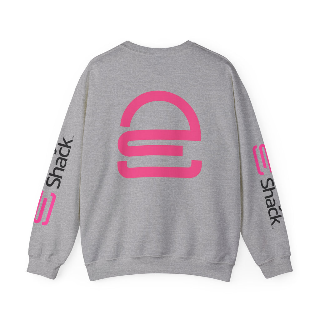 Shack x Patty Logo Crewneck Sweatshirt — White Graphic Logo Pullover