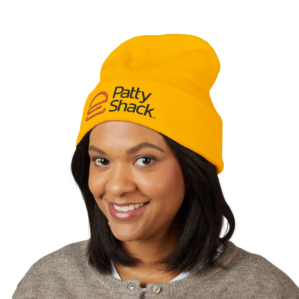 Patty Shack Embroidered Cuffed Beanie — Cozy Branded Winter Hat