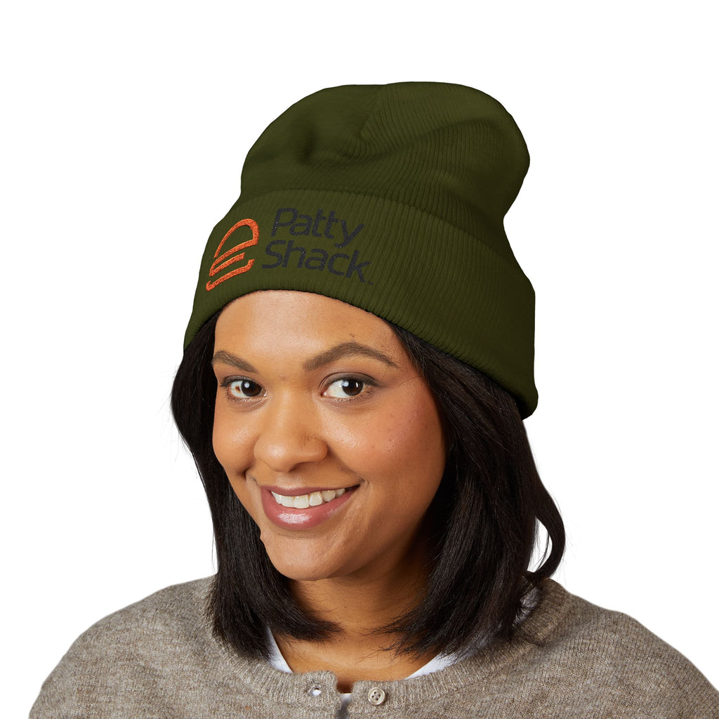 Patty Shack Embroidered Cuffed Beanie — Cozy Branded Winter Hat