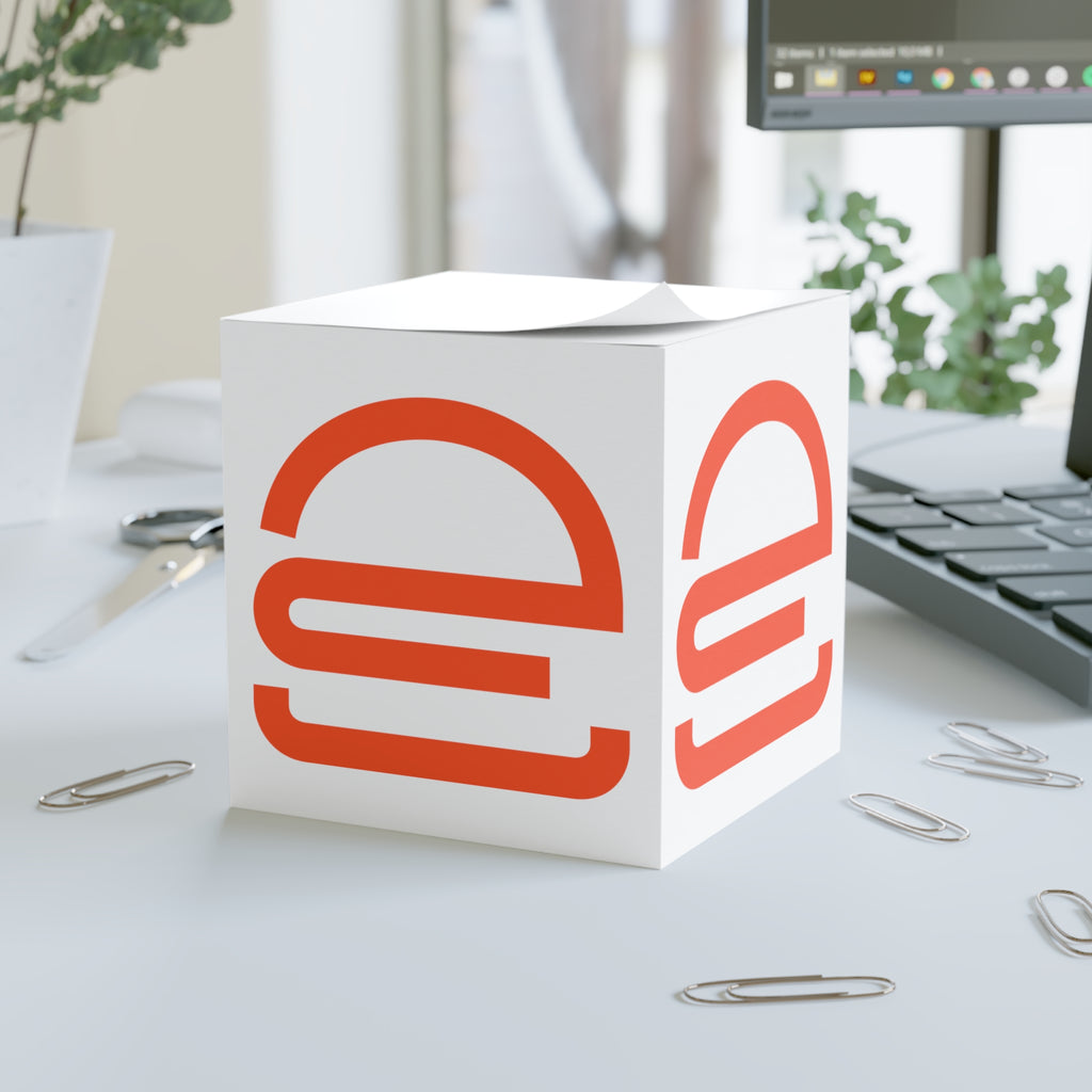 Note Cube — Minimal Orange Logo Sticky Note Cube