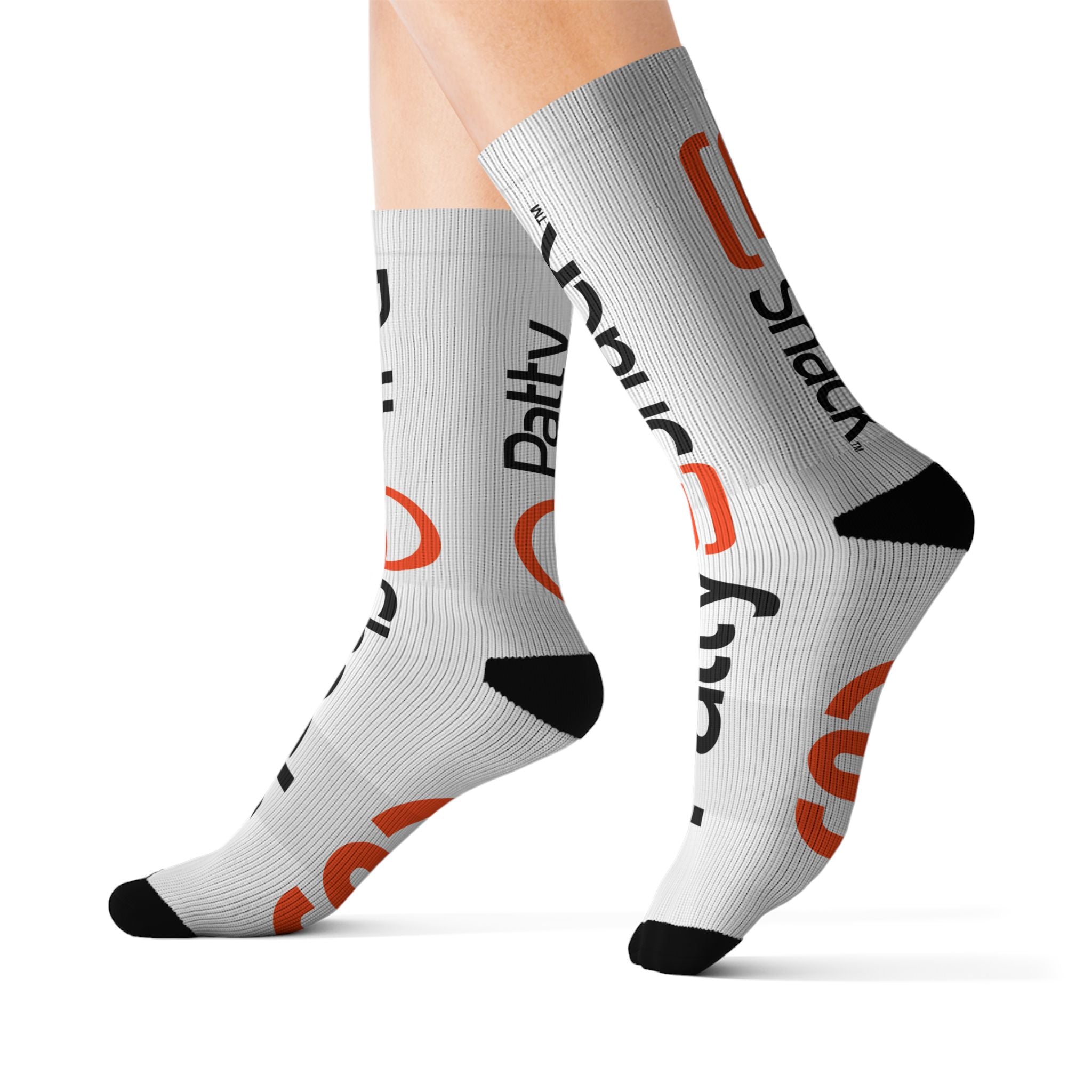 Custom Logo Sublimation Socks — Patty Shack Branded Athletic Crew Socks