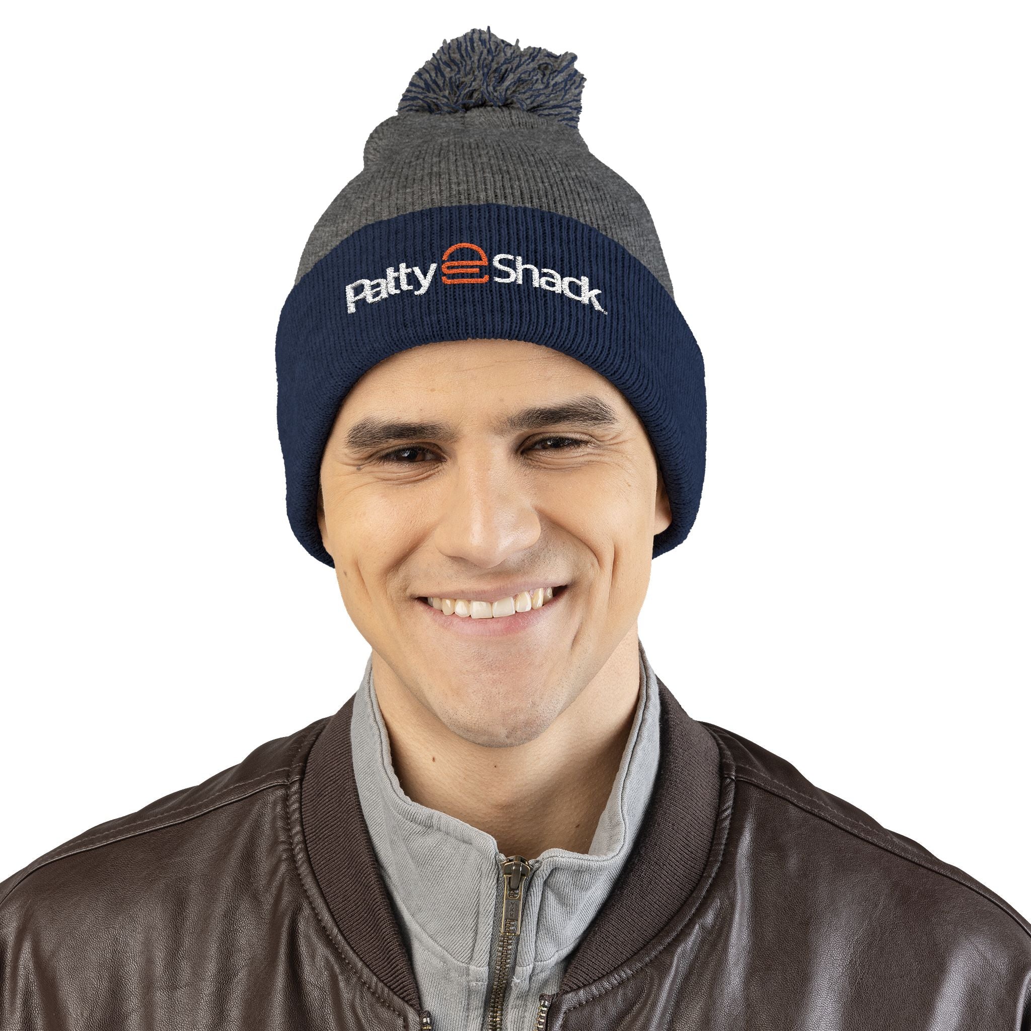 Patty Shack Embroidered Pom-Pom Beanie — Cozy Knit Winter Hat