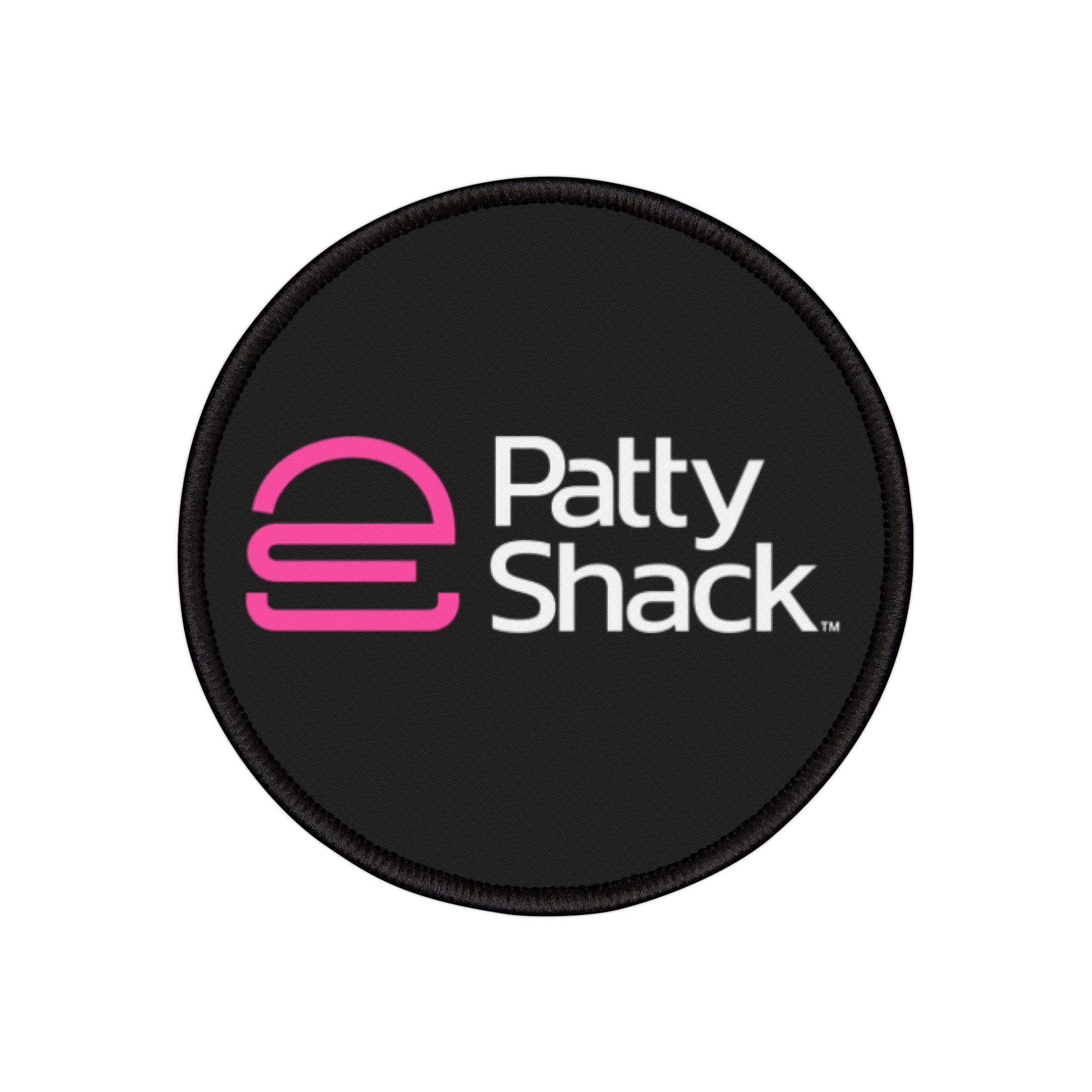 Pink Stylized 'e' Iron-On Patch – Square Logo Patch for Jackets, Bags & Jeans