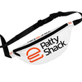 Patty Shack Logo Fanny Pack — White Belt Bag for Festivals & Everyday Carry