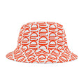 Orange Monogram Bucket Hat — All-Over Print Stylish Summer Sun Hat