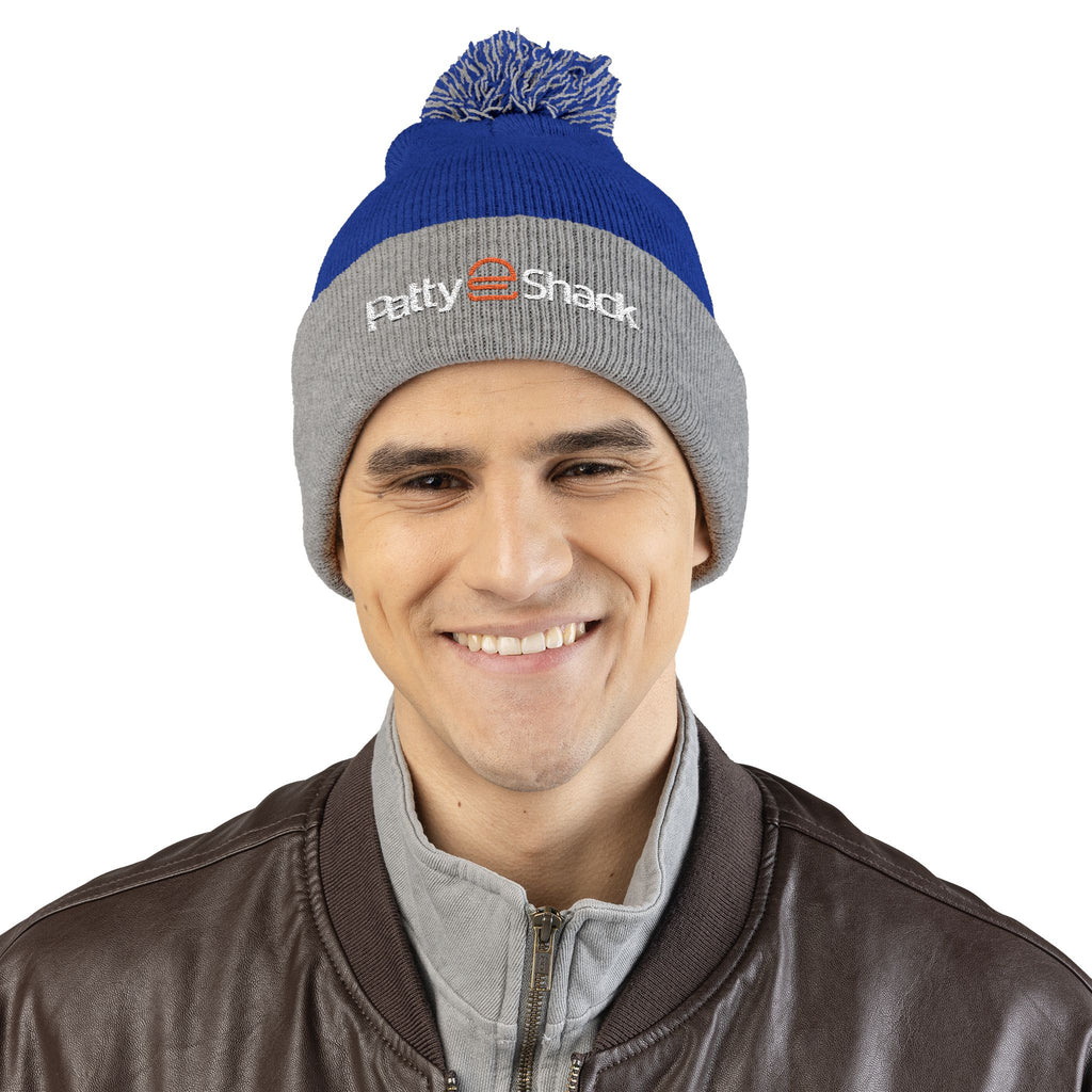 Patty Shack Embroidered Pom-Pom Beanie — Cozy Knit Winter Hat