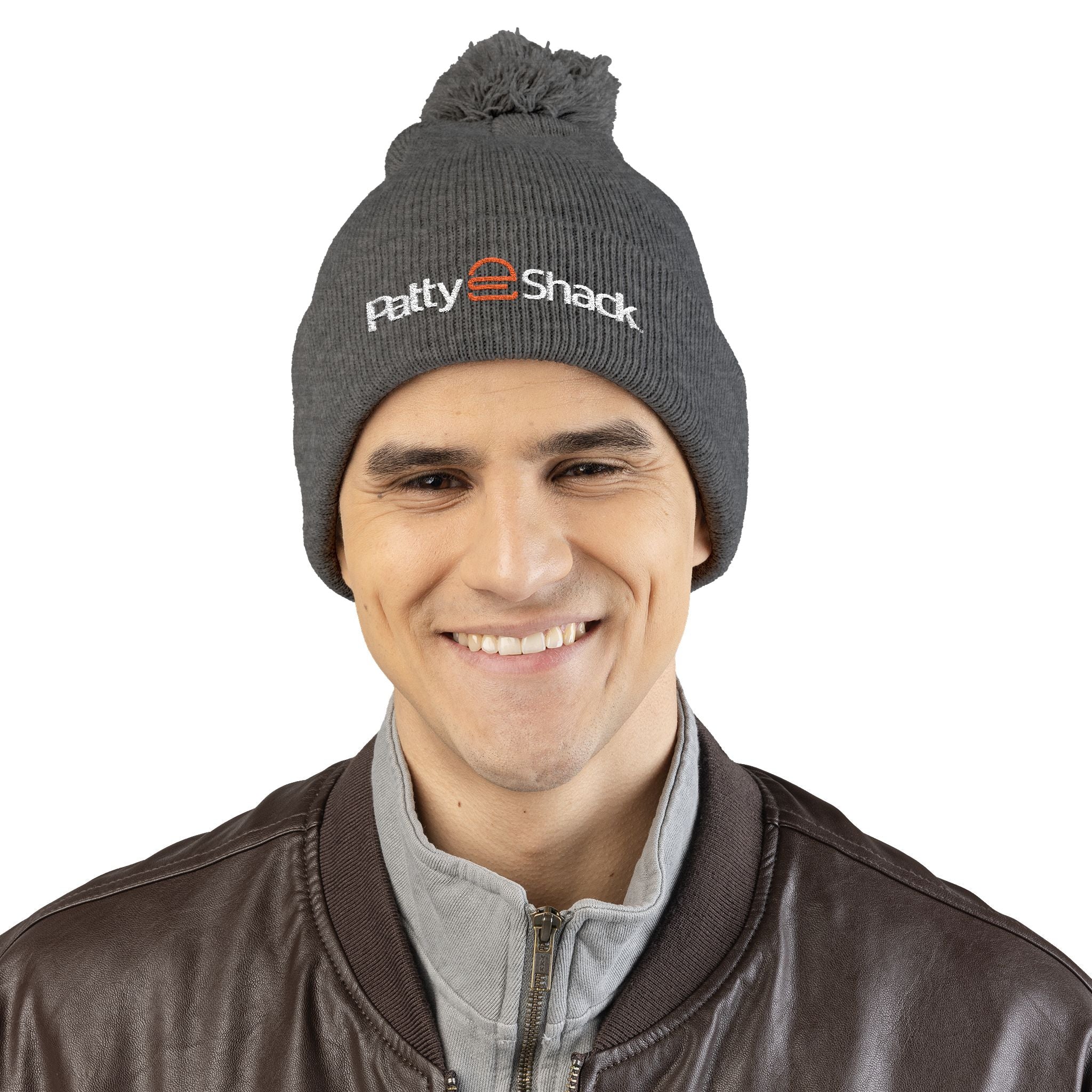 Patty Shack Embroidered Pom-Pom Beanie — Cozy Knit Winter Hat