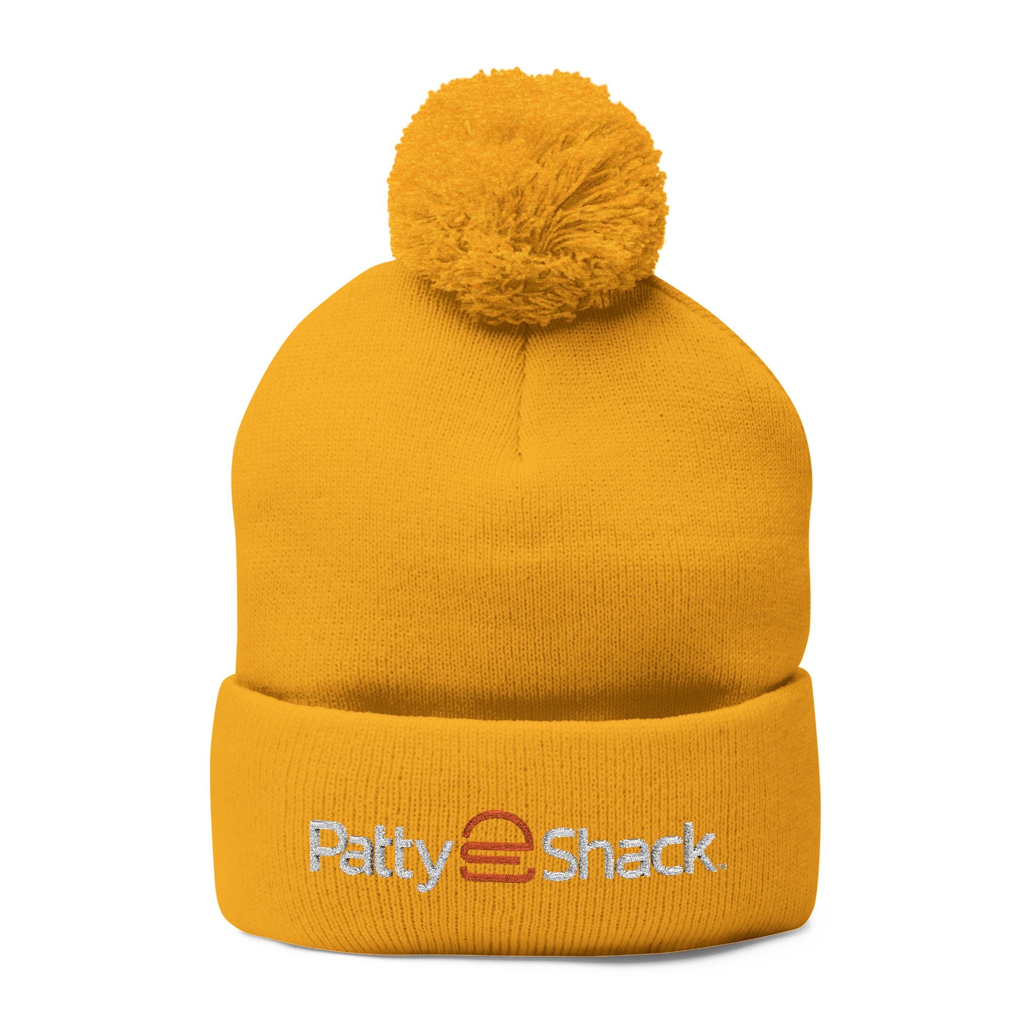 Patty Shack Embroidered Pom-Pom Beanie — Cozy Knit Winter Hat