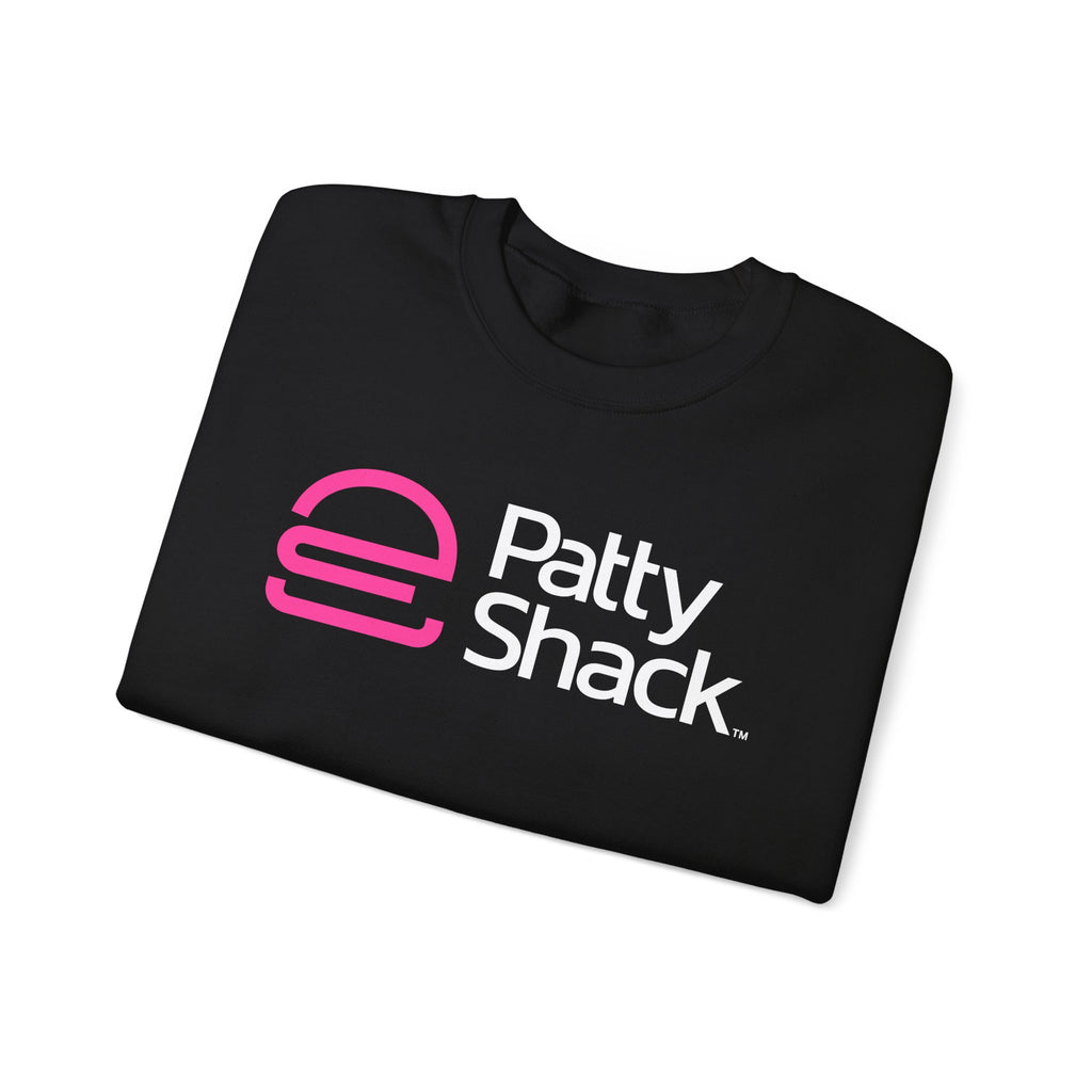 Shack x Patty Logo Crewneck Sweatshirt — White Graphic Logo Pullover