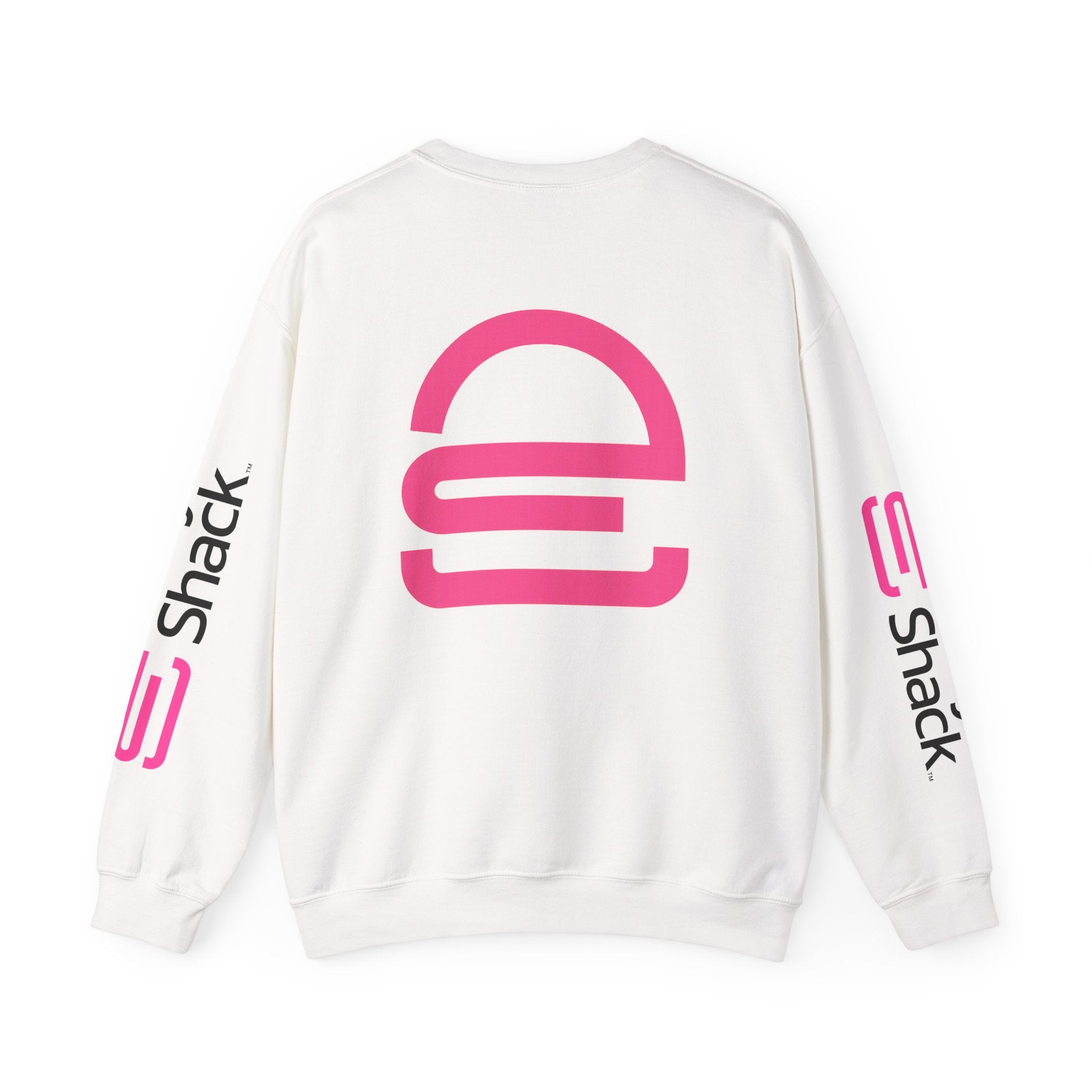 Shack x Patty Logo Crewneck Sweatshirt — White Graphic Logo Pullover
