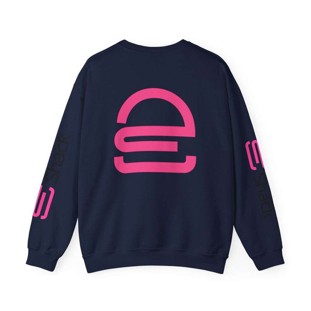 Shack x Patty Logo Crewneck Sweatshirt — White Graphic Logo Pullover