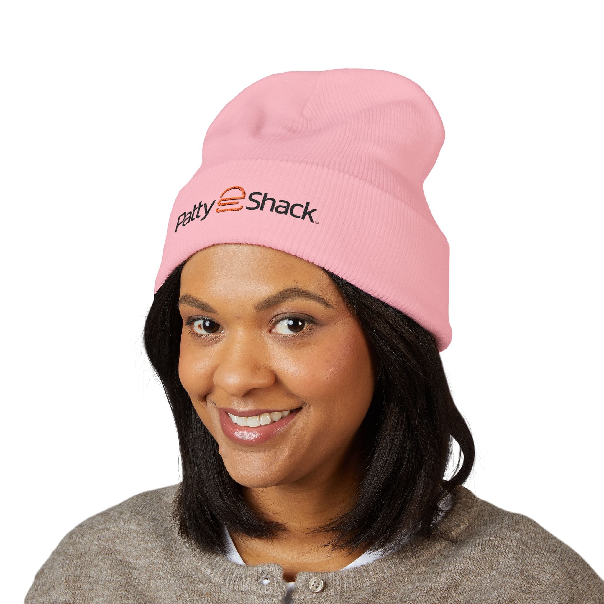Patty Shack Embroidered Cuffed Beanie — Cozy Winter Hat with Logo