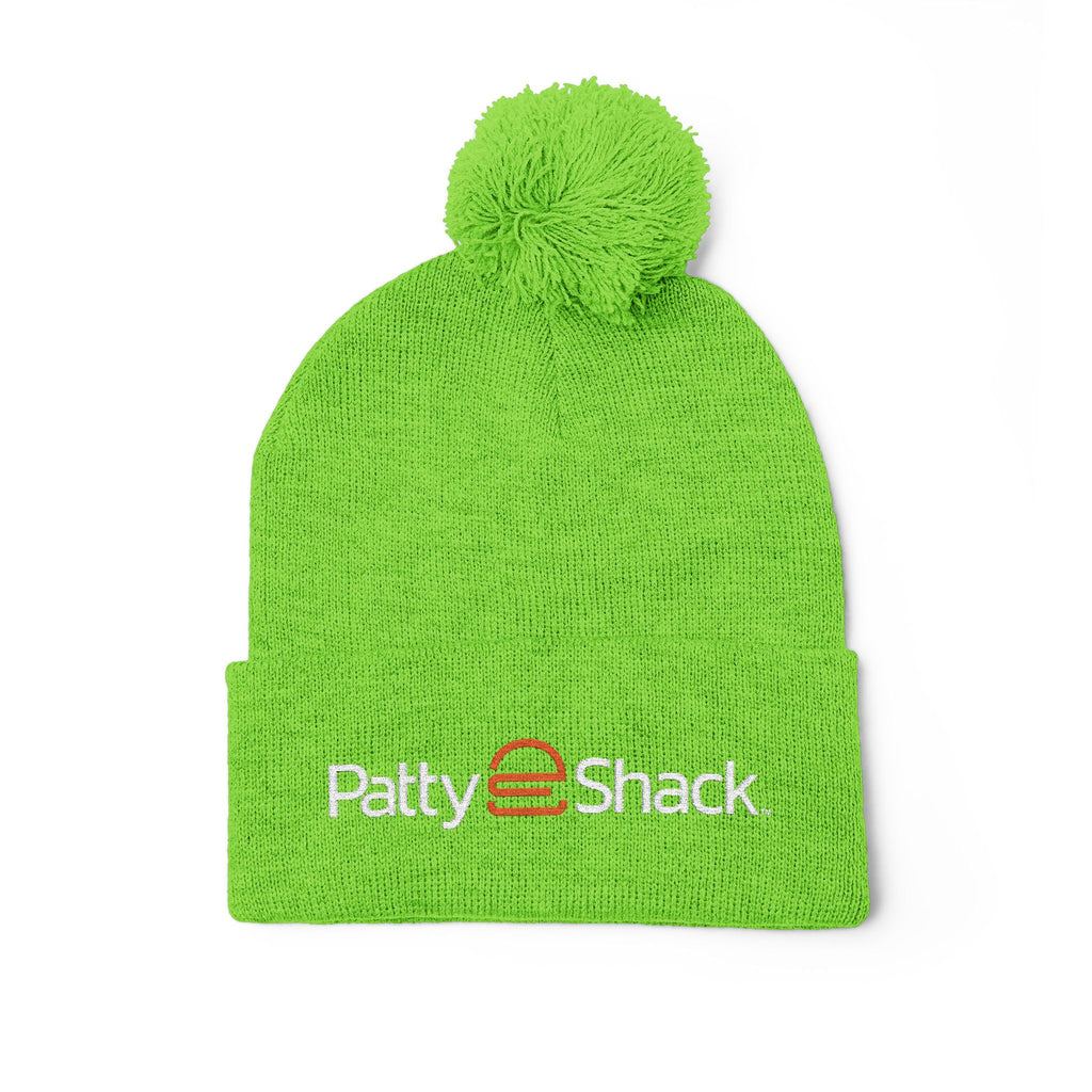Patty Shack Embroidered Pom-Pom Beanie — Cozy Knit Winter Hat