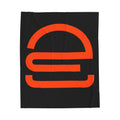 Velveteen Plush Blanket — Bold Orange Minimal Logo Throw