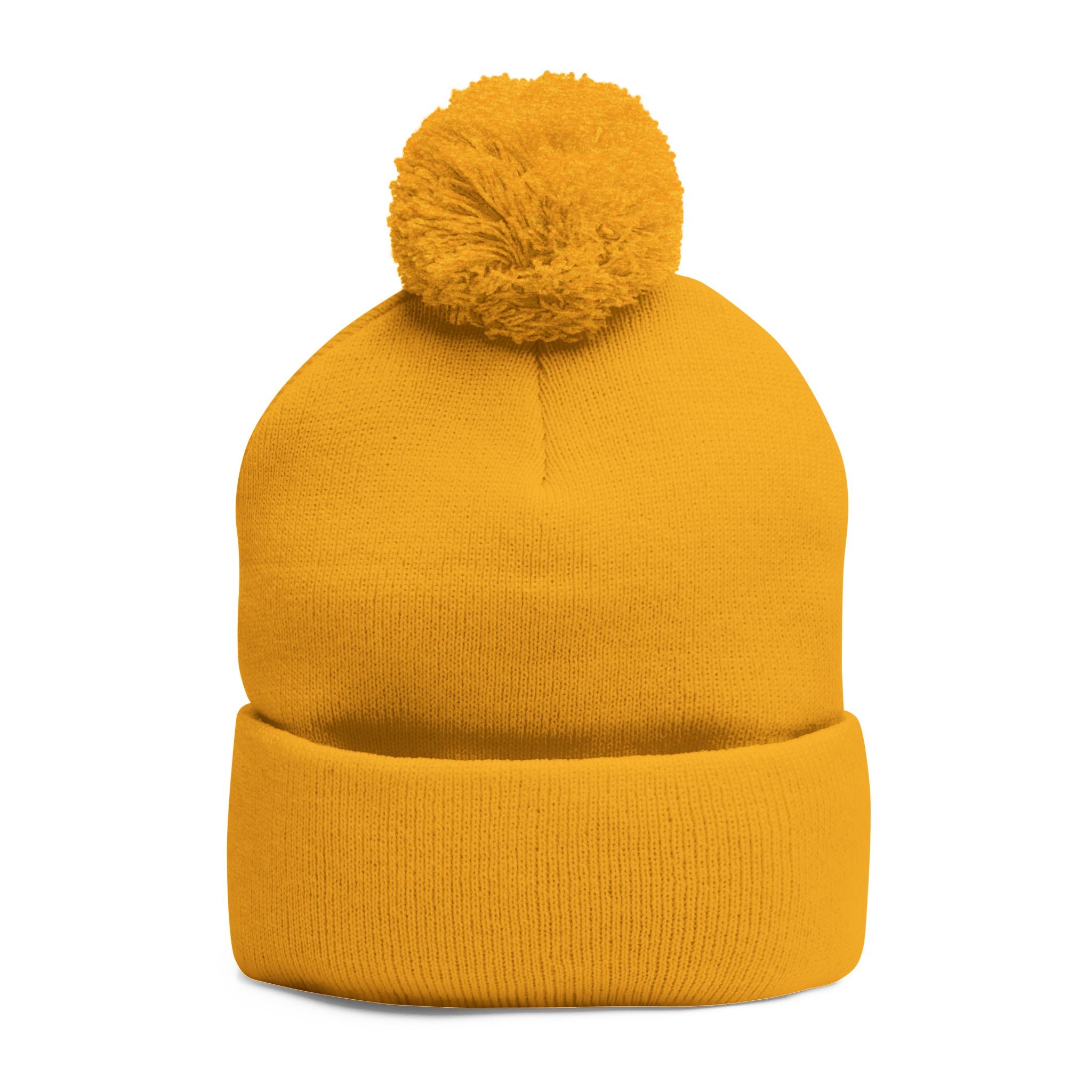 Patty Shack Embroidered Pom-Pom Beanie — Cozy Knit Winter Hat