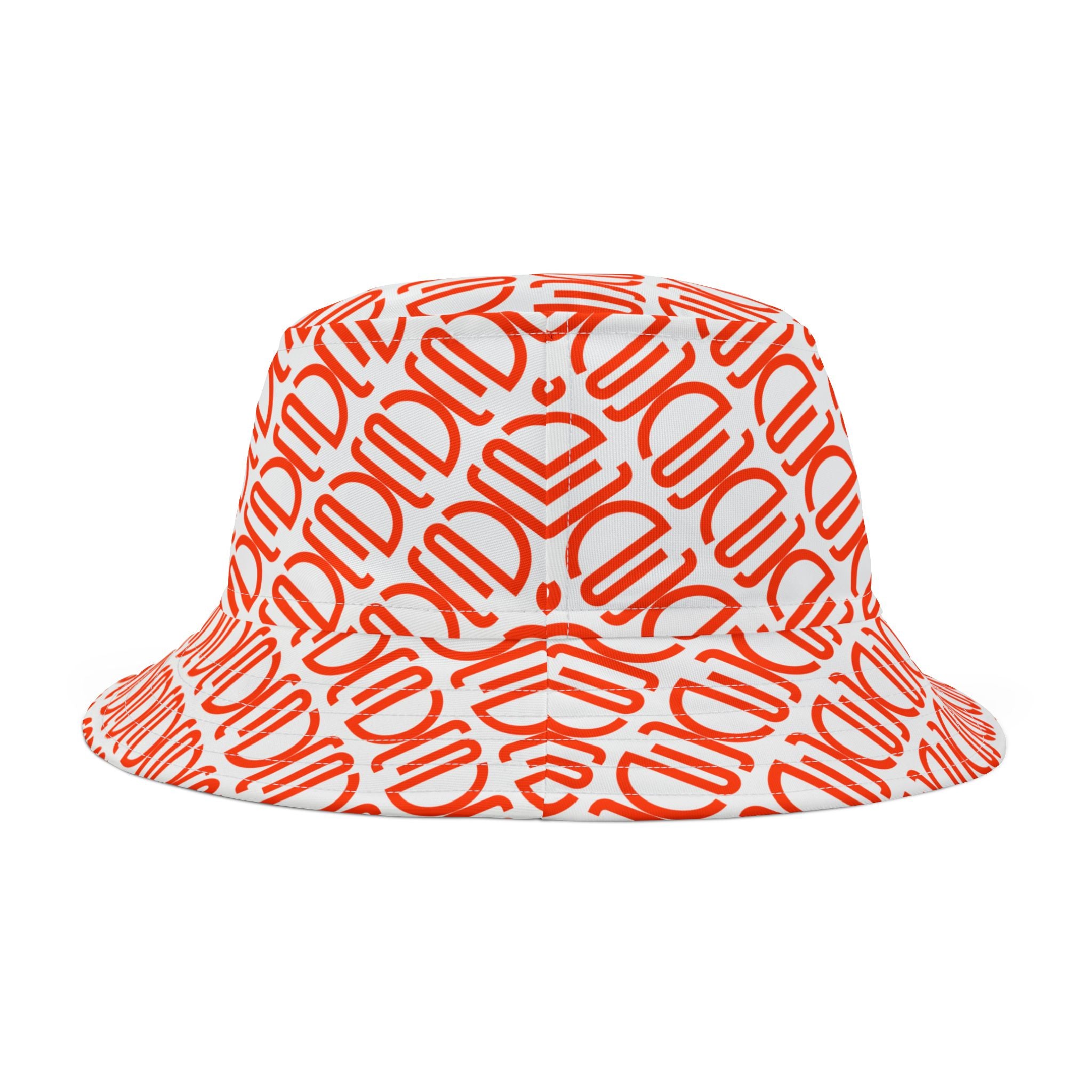 Orange Monogram Bucket Hat — All-Over Print Stylish Summer Sun Hat