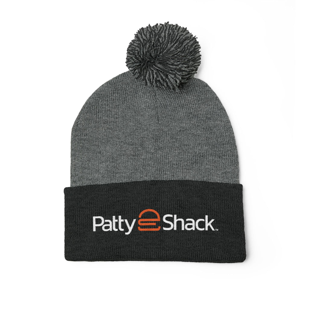 Patty Shack Embroidered Pom-Pom Beanie — Cozy Knit Winter Hat