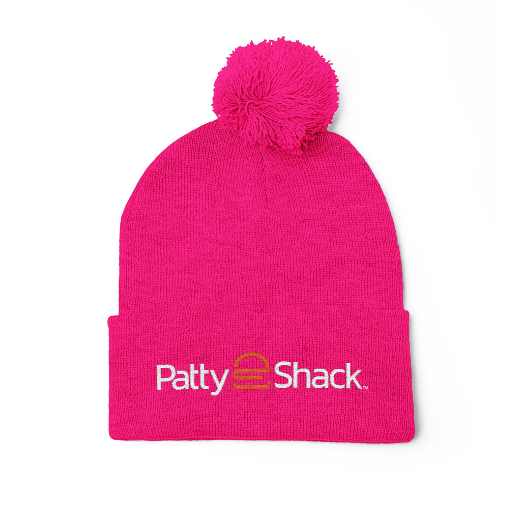 Patty Shack Embroidered Pom-Pom Beanie — Cozy Knit Winter Hat