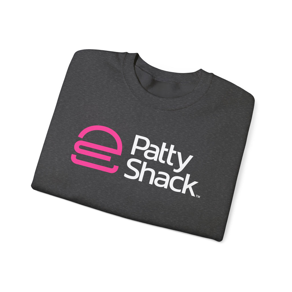 Shack x Patty Logo Crewneck Sweatshirt — White Graphic Logo Pullover