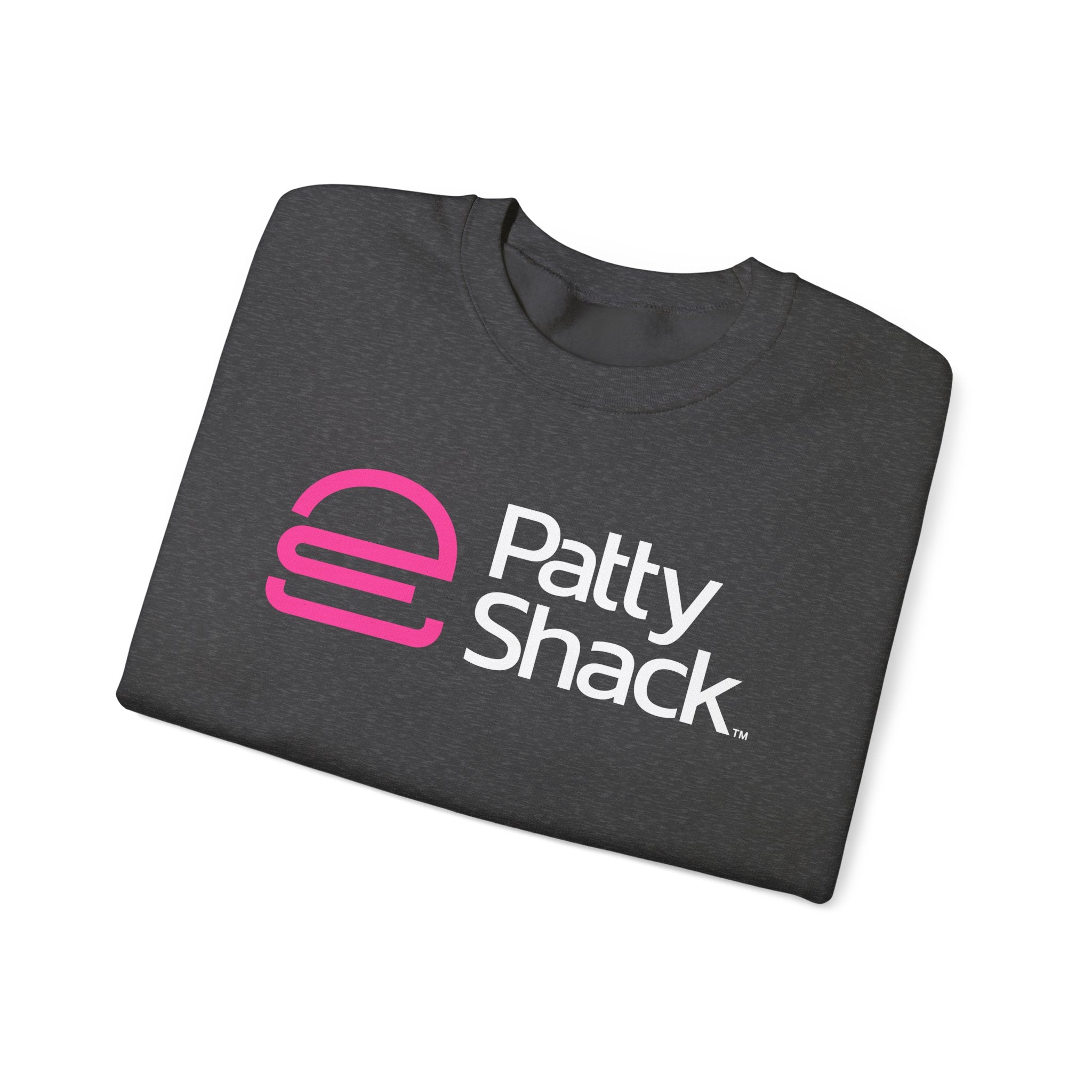 Shack x Patty Logo Crewneck Sweatshirt — White Graphic Logo Pullover