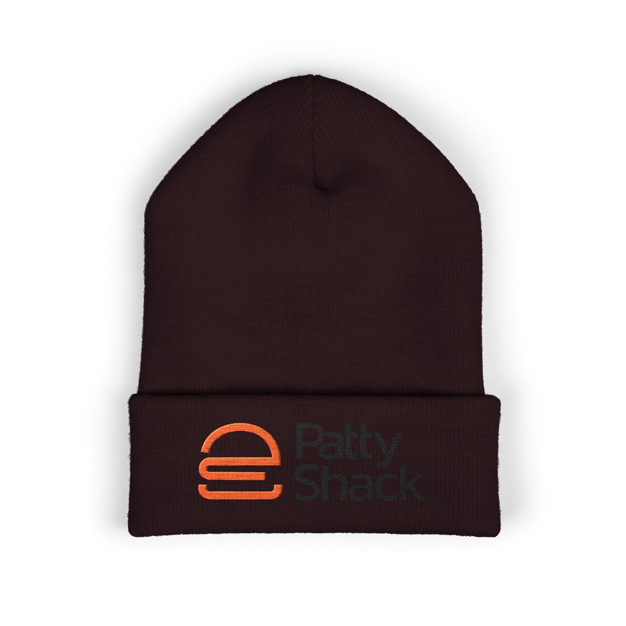 Patty Shack Embroidered Cuffed Beanie — Cozy Branded Winter Hat