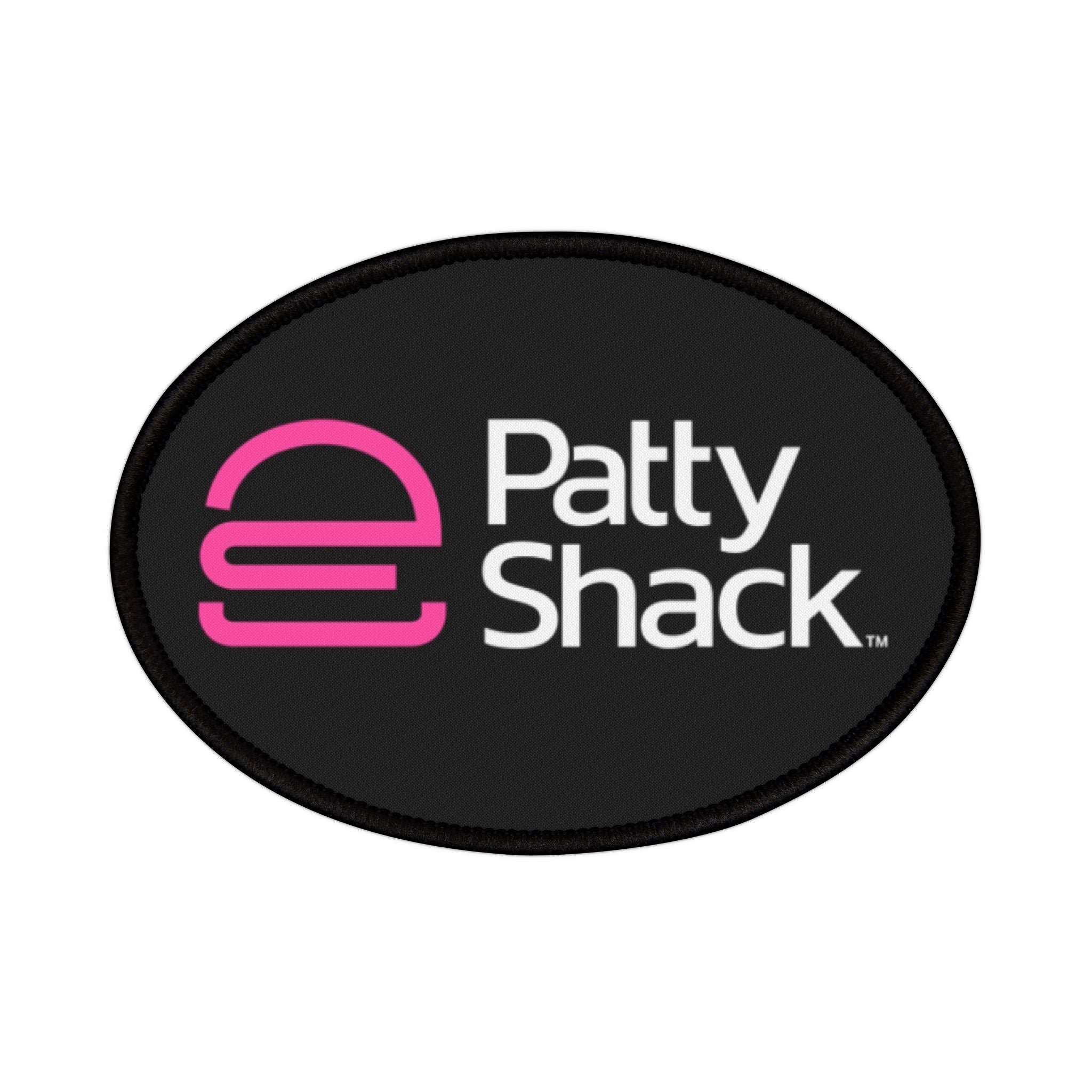 Pink Stylized 'e' Iron-On Patch – Square Logo Patch for Jackets, Bags & Jeans