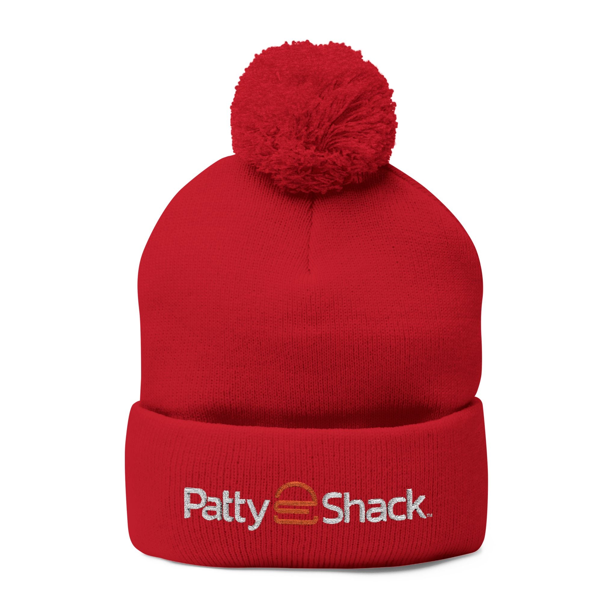 Patty Shack Embroidered Pom-Pom Beanie — Cozy Knit Winter Hat