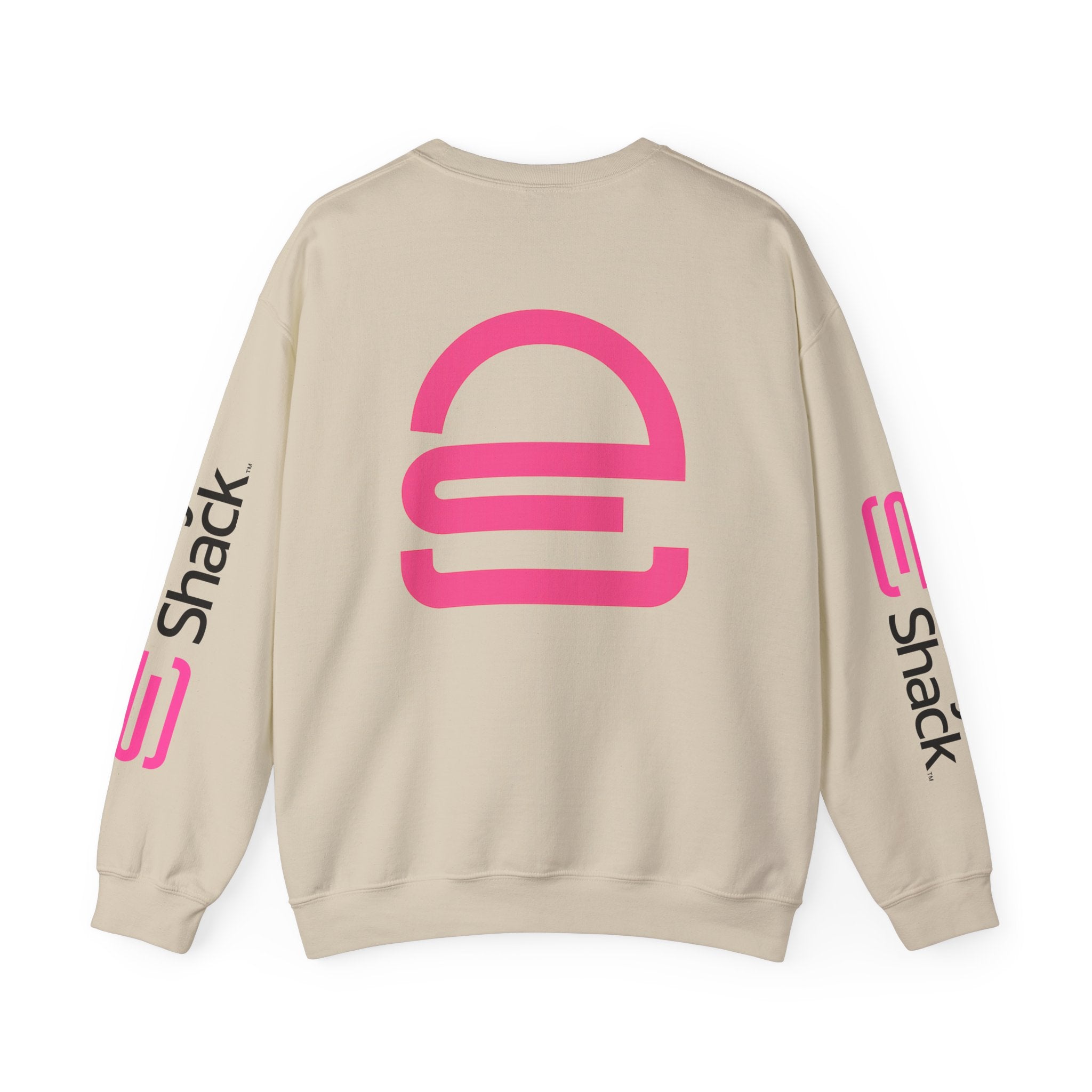 Shack x Patty Logo Crewneck Sweatshirt — White Graphic Logo Pullover