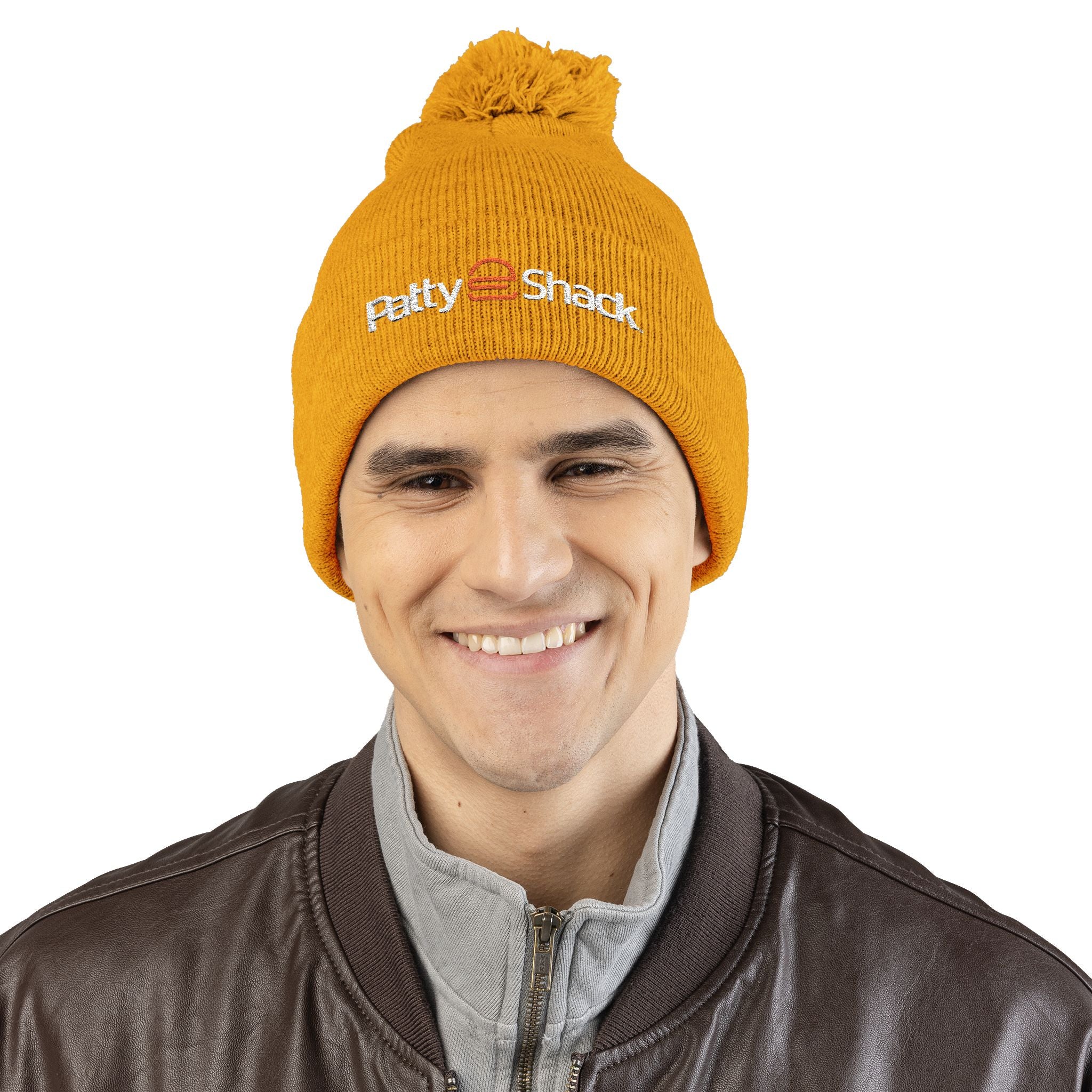 Patty Shack Embroidered Pom-Pom Beanie — Cozy Knit Winter Hat