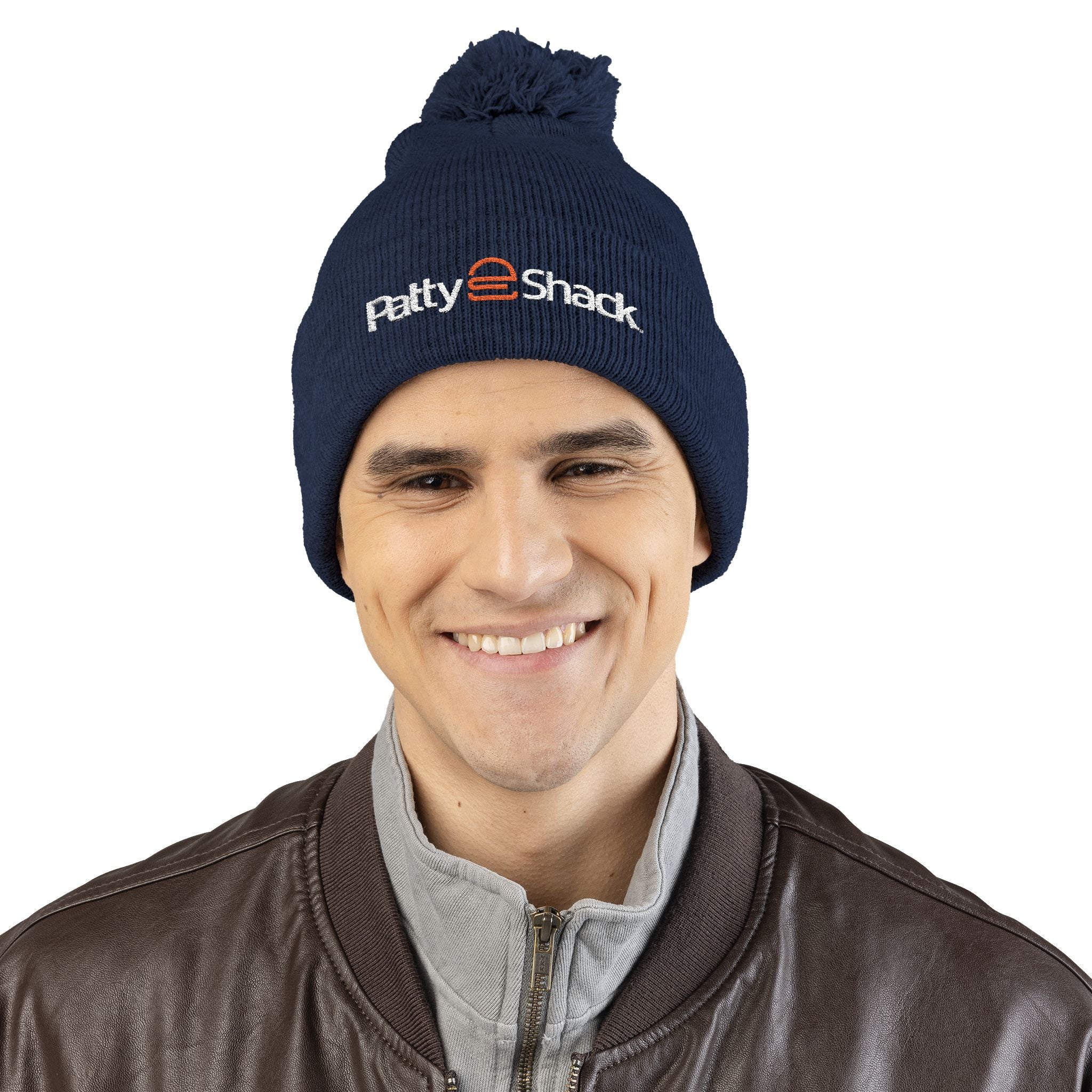 Patty Shack Embroidered Pom-Pom Beanie — Cozy Knit Winter Hat