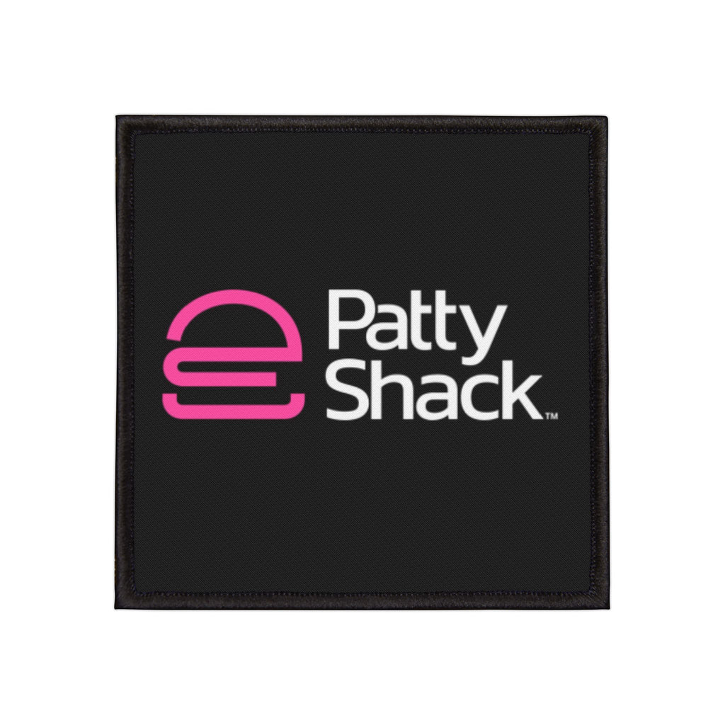 Pink Stylized 'e' Iron-On Patch – Square Logo Patch for Jackets, Bags & Jeans