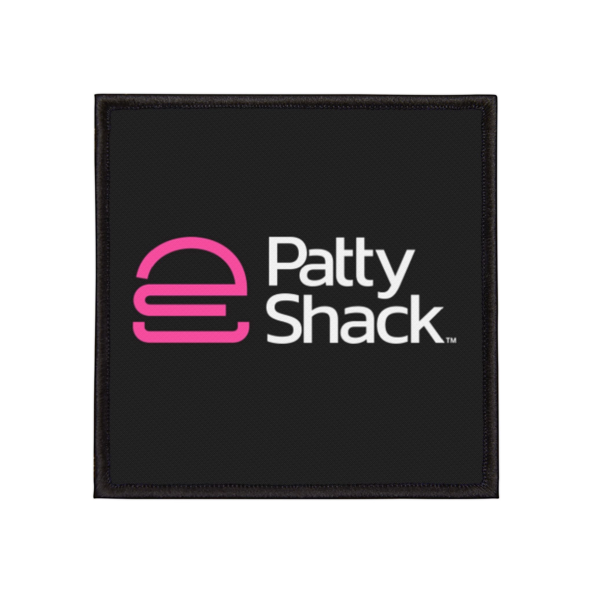 Pink Stylized 'e' Iron-On Patch – Square Logo Patch for Jackets, Bags & Jeans