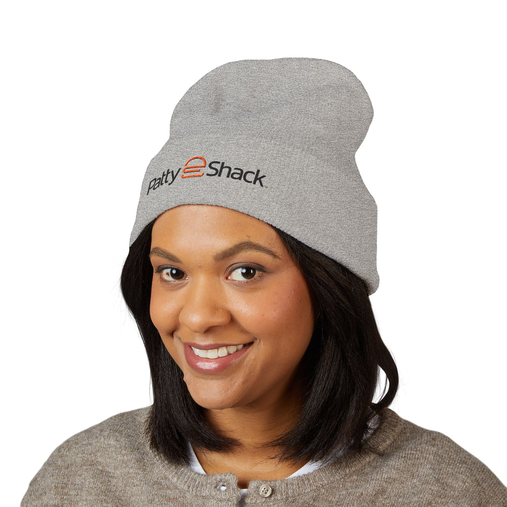 Patty Shack Embroidered Cuffed Beanie — Cozy Winter Hat with Logo