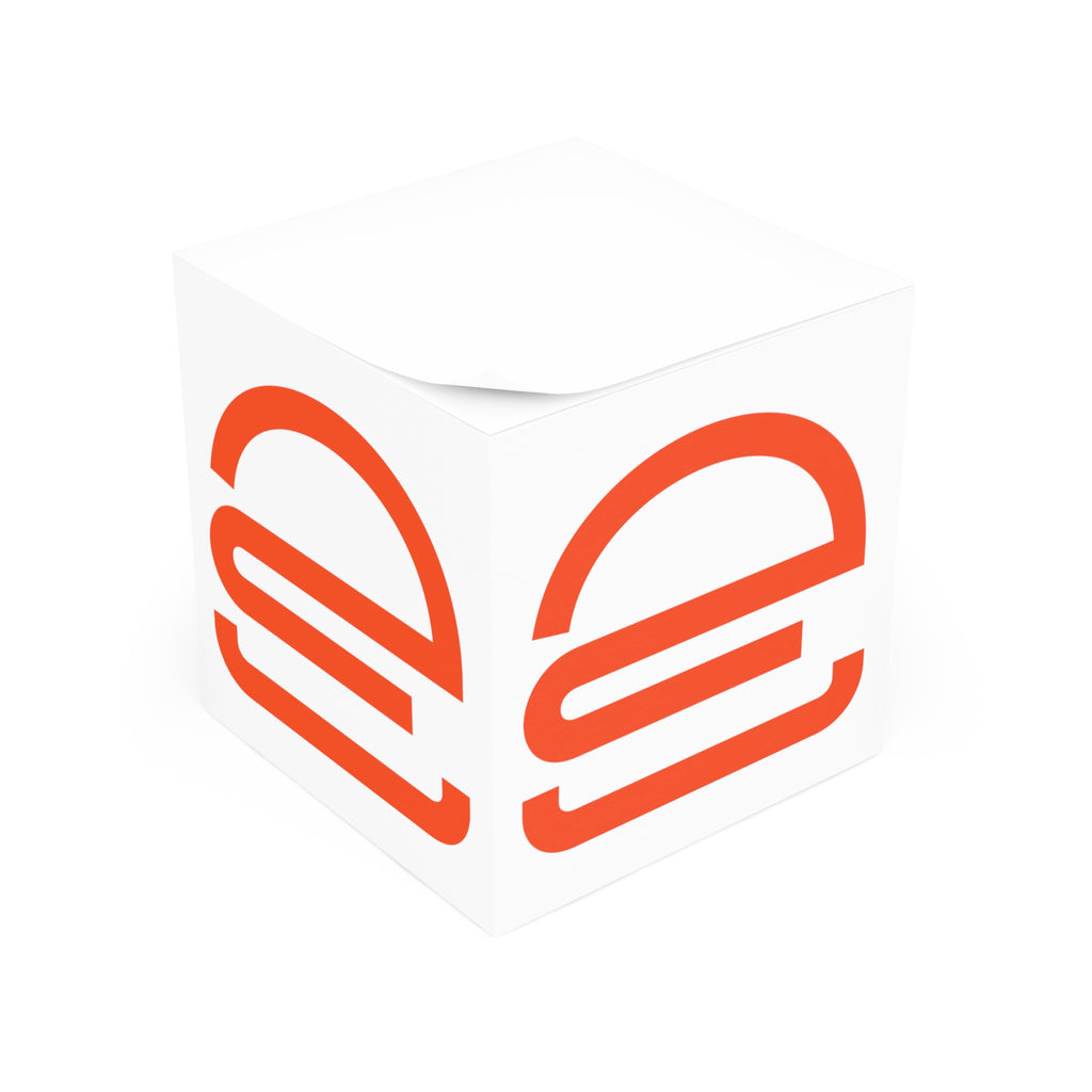 Note Cube — Minimal Orange Logo Sticky Note Cube