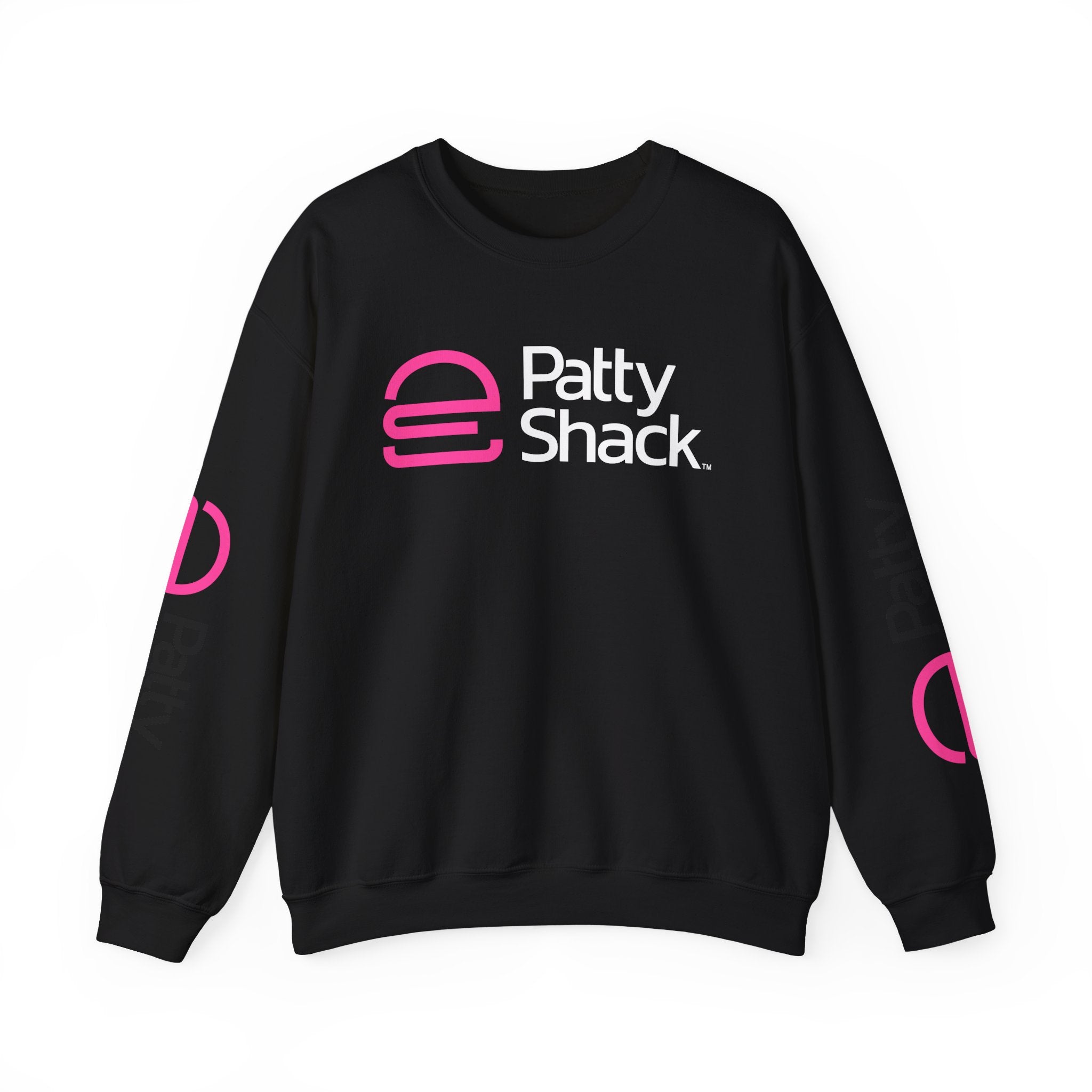Shack x Patty Logo Crewneck Sweatshirt — White Graphic Logo Pullover