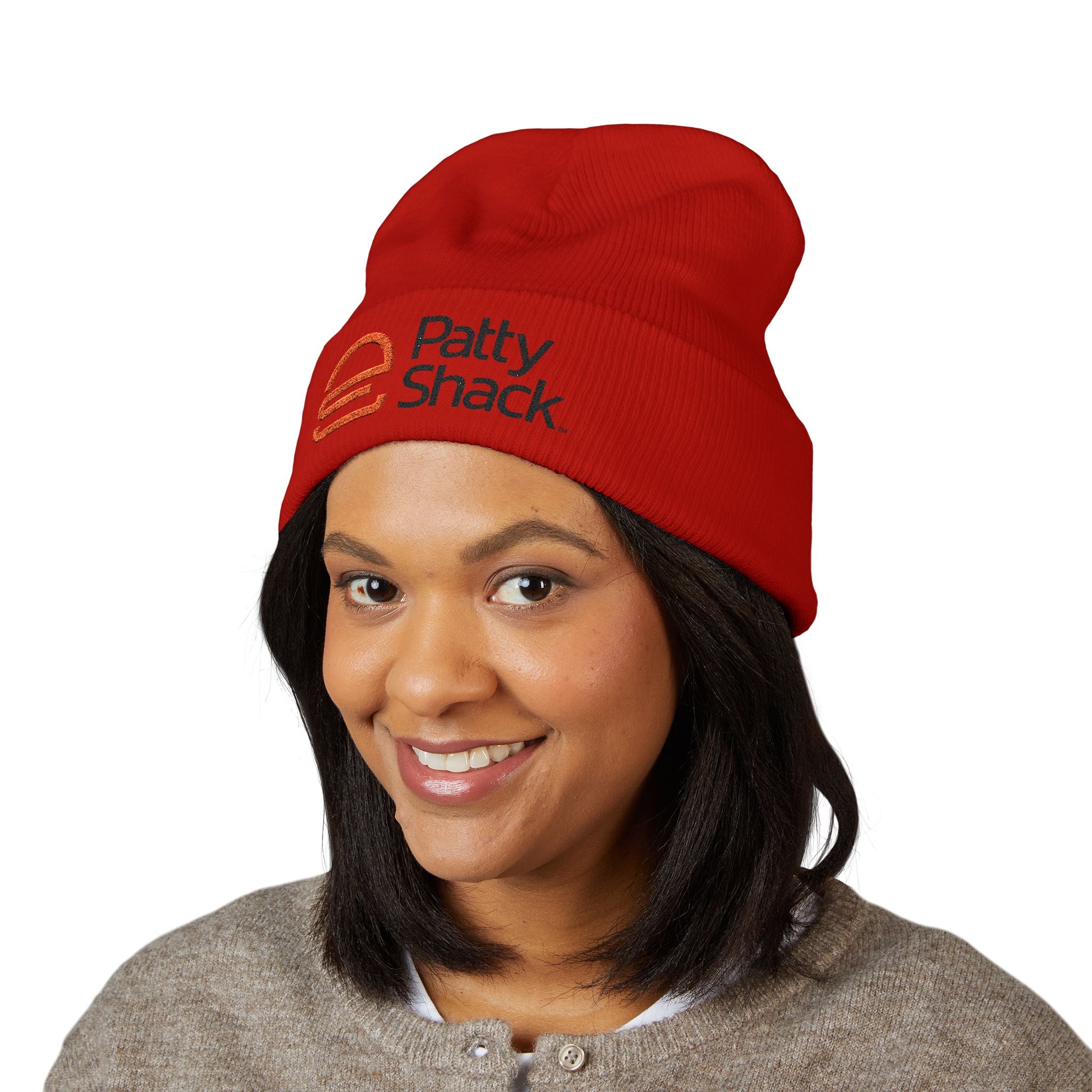 Patty Shack Embroidered Cuffed Beanie — Cozy Branded Winter Hat