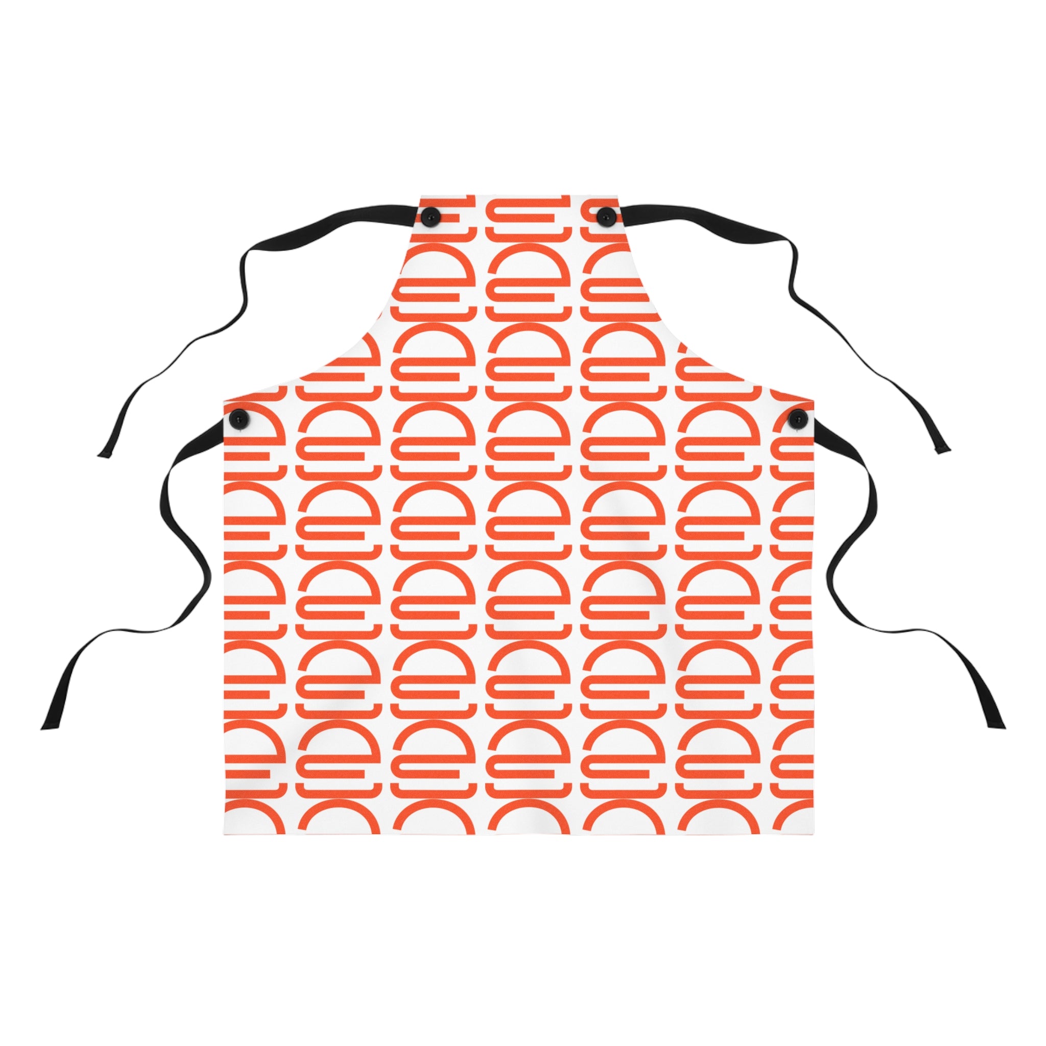 Orange Retro Geo Apron — Bold Repeating Arch Pattern Kitchen Apron
