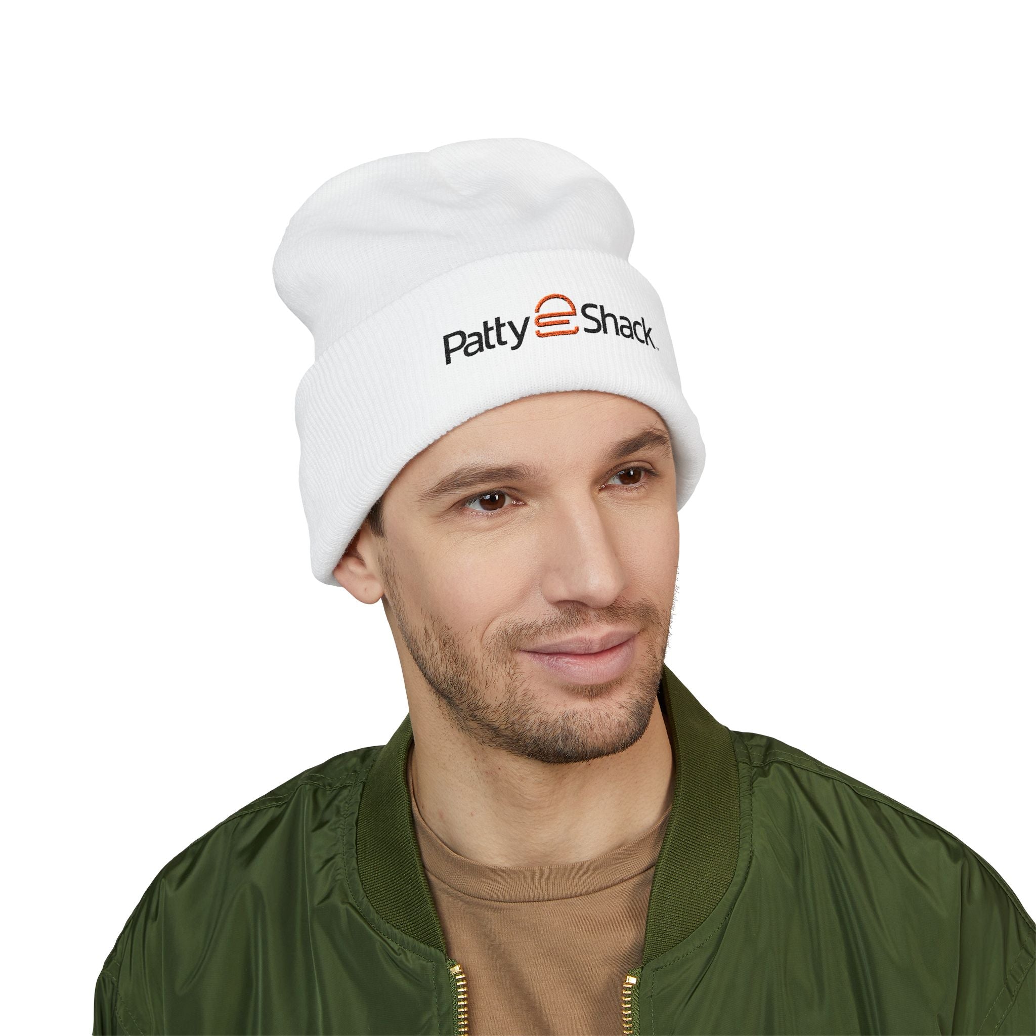 Patty Shack Embroidered Cuffed Beanie — Cozy Winter Hat with Logo