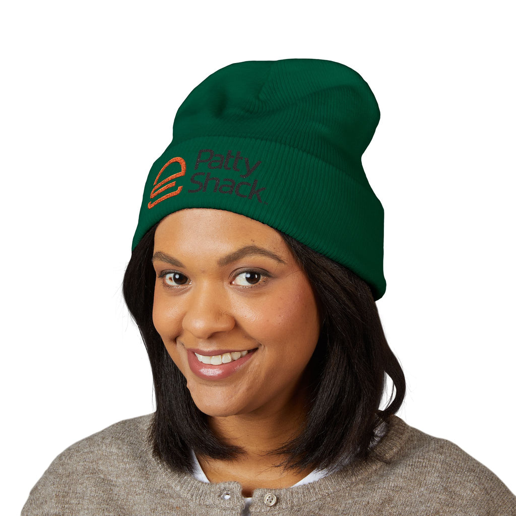 Patty Shack Embroidered Cuffed Beanie — Cozy Branded Winter Hat