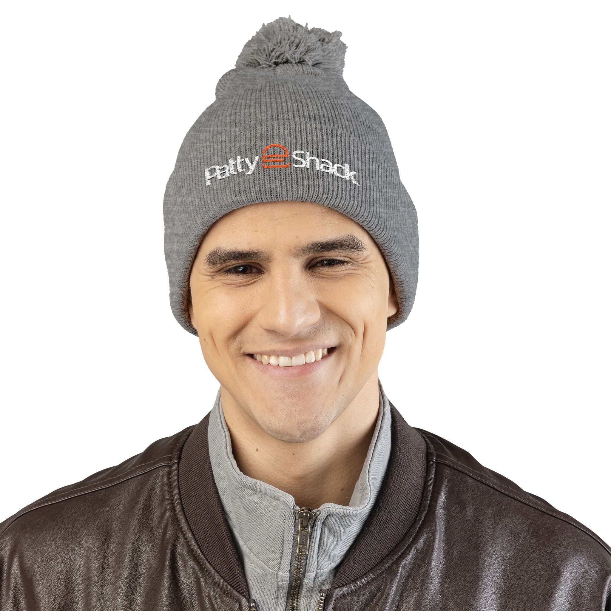 Patty Shack Embroidered Pom-Pom Beanie — Cozy Knit Winter Hat