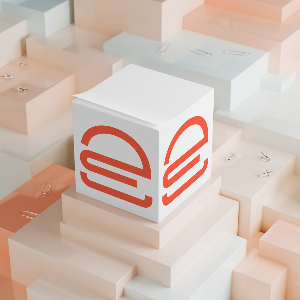 Note Cube — Minimal Orange Logo Sticky Note Cube