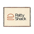 Patty Shack Woven Blanket — Retro Burger Logo Throw Blanket