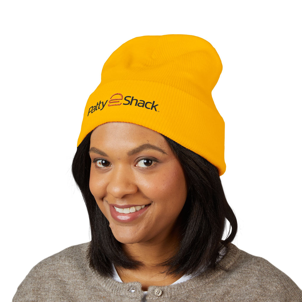 Patty Shack Embroidered Cuffed Beanie — Cozy Winter Hat with Logo